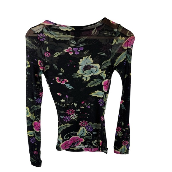 VIVIENNE TAM Floral Printed Mesh T Shirt Size 1 Vintage Y2K - Picture 5 of 5